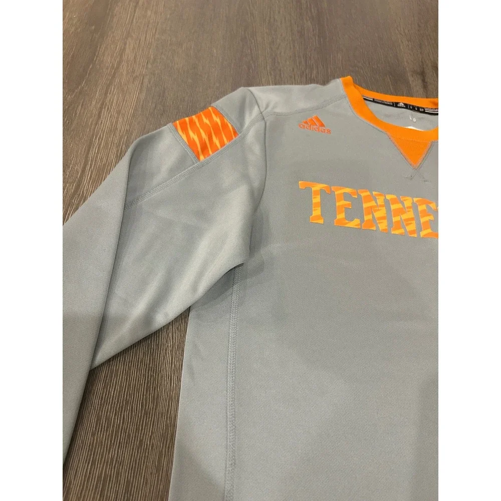 Adidas Mens Tennessee Volunteers Long Sleeve Performance Shirt Gray Orange Small